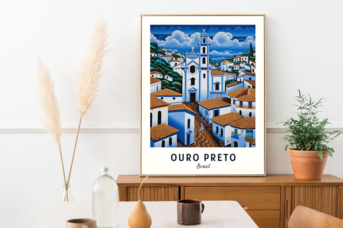 Colonial Baroque Church of Historic Ouro Preto Brazil Poster - Image 2