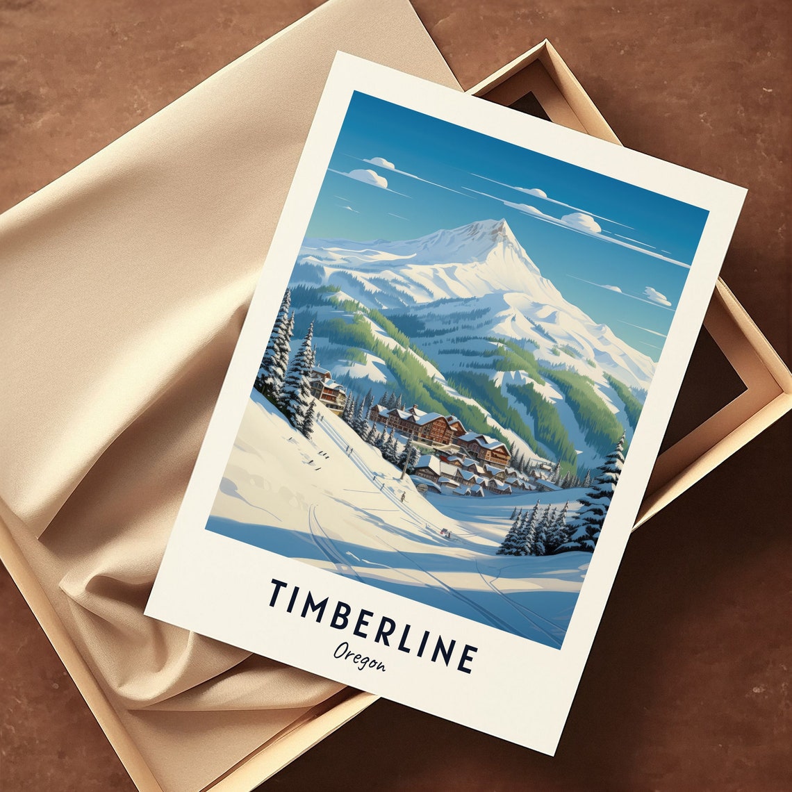 Timberline Oregon Mount Hood Over Green Forests Vista Poster - Image 3