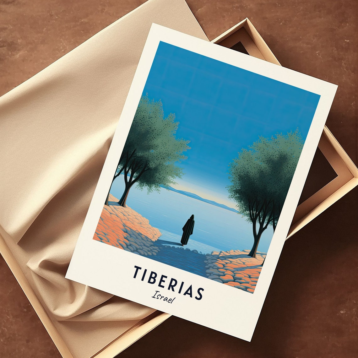Sea Of Galilee Travel Print Wall Art Tiberias Israel City Print Sea Of Galilee Travel Gift Sea Of Galilee Poster - Image 3