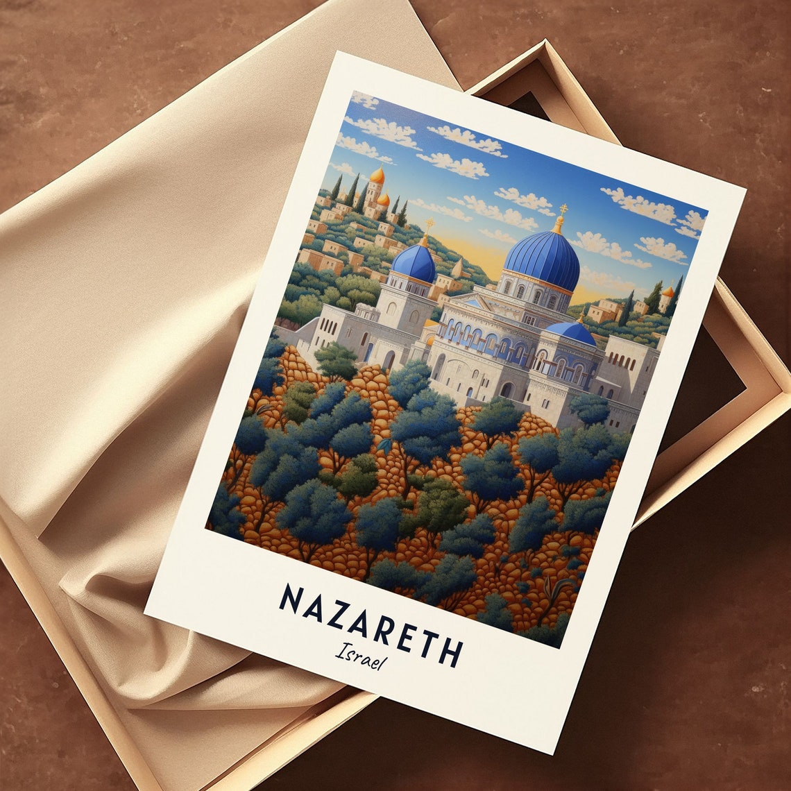 Basilica Of The Annunciation Travel Print Wall Art Nazareth Israel City Print Basilica Of The Annunciation Travel Gift - Image 3