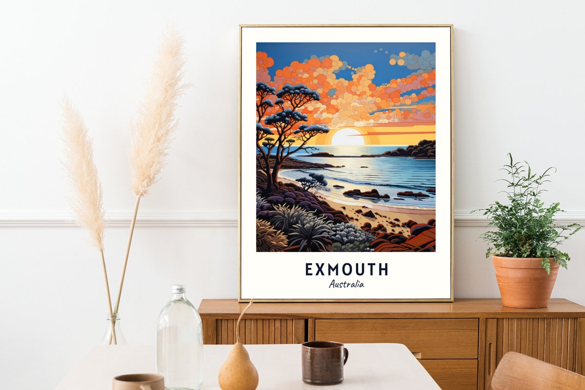 Exmouth Travel Print Wall Art Exmouth Australia City Print Exmouth Travel Gift Exmouth City Poster Travel Gift - Image 2