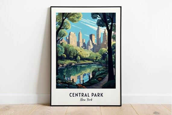 Central Park New York City Lake Skyline Urban Green Oasis Poster