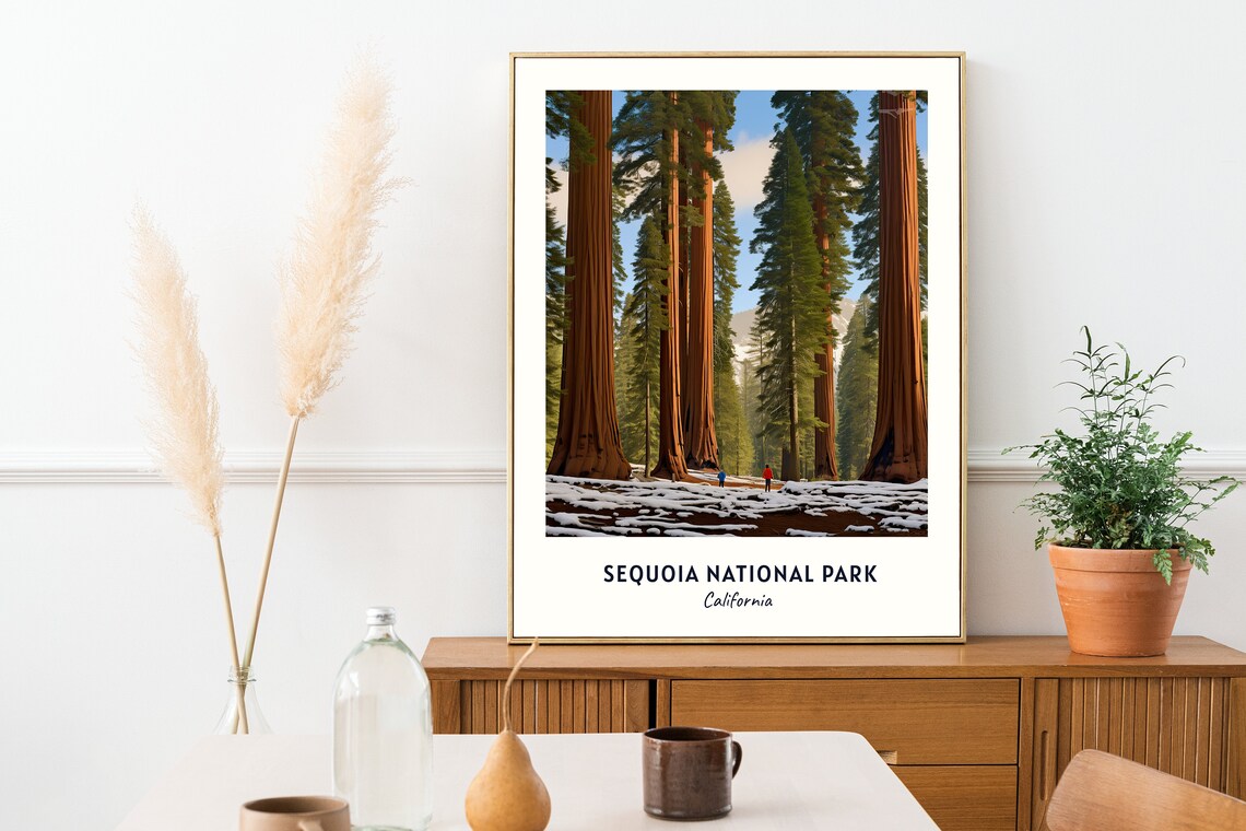 Sequoia National Park Travel Print Wall Art Sequoia National Park California City Print Sequoia National Park Travel Gift Travel Gift - Image 2