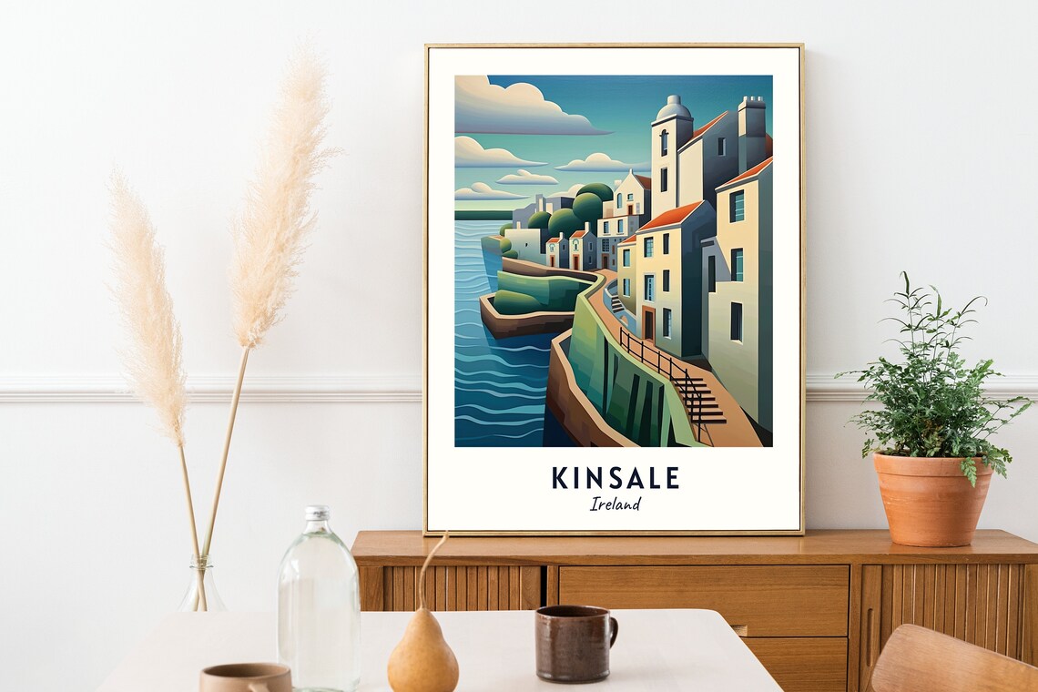 Kinsale Ireland Harbor Town Stone Fortifications Sea View Travel Poster - Image 2