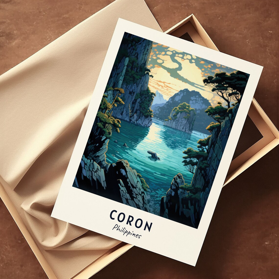 Kayangan Lake Coron Philippines Turquoise Lagoon Karst Cliffs Poster - Image 3
