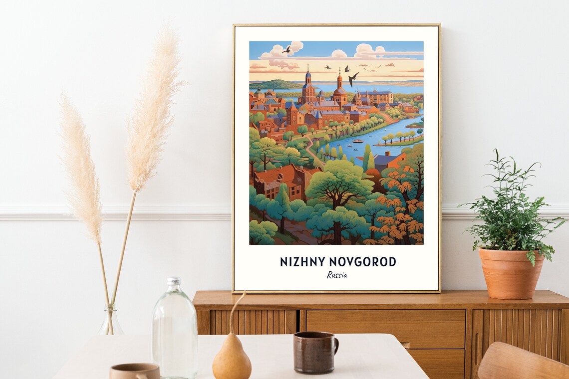 Nizhny Novgorod Kremlin Travel Print Wall Art Nizhny Novgorod Russia City Print Nizhny Novgorod Kremlin Travel Gift - Image 2