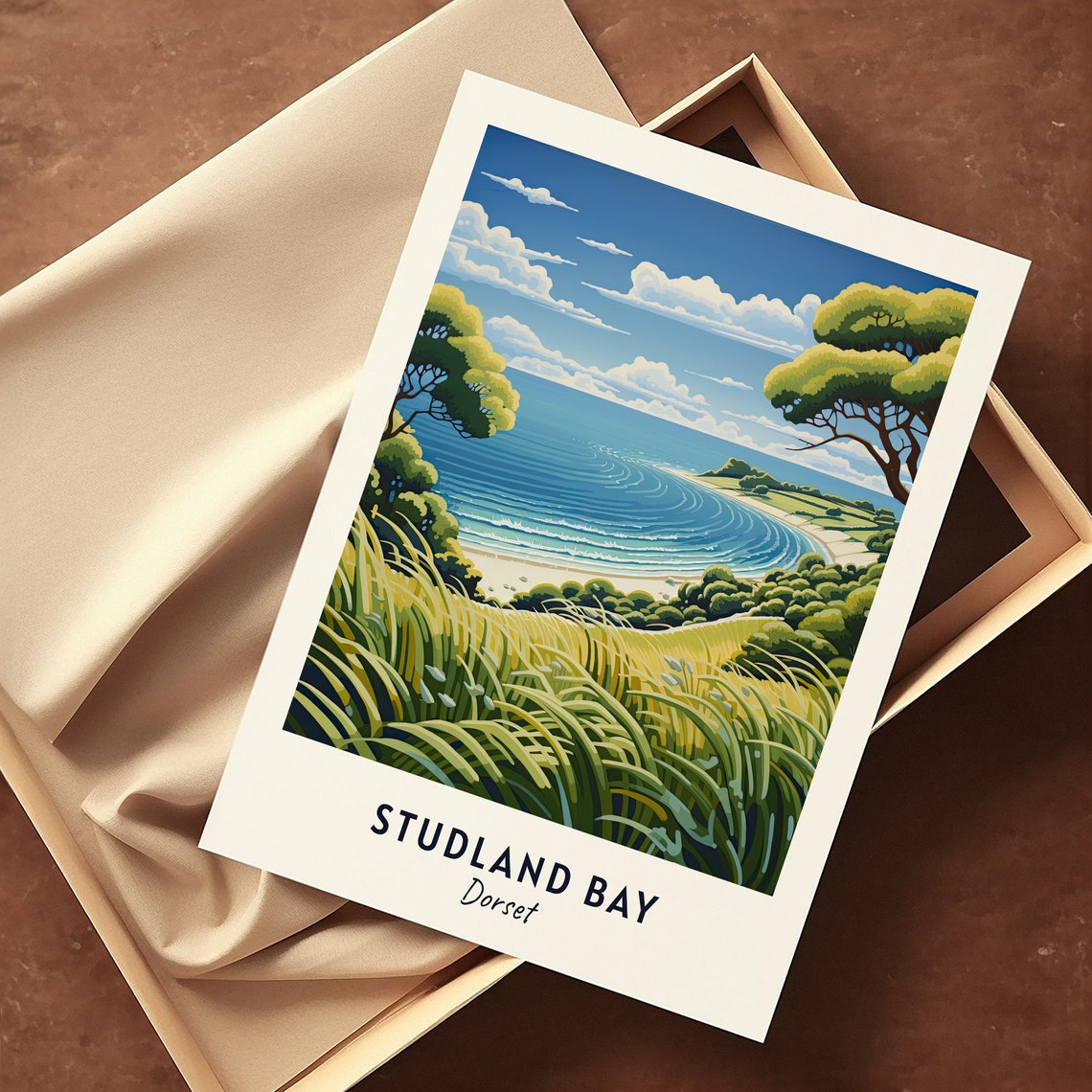 Studland Bay Dorset Curved Sandy Bay Between Dunes Travel Poster - Image 3