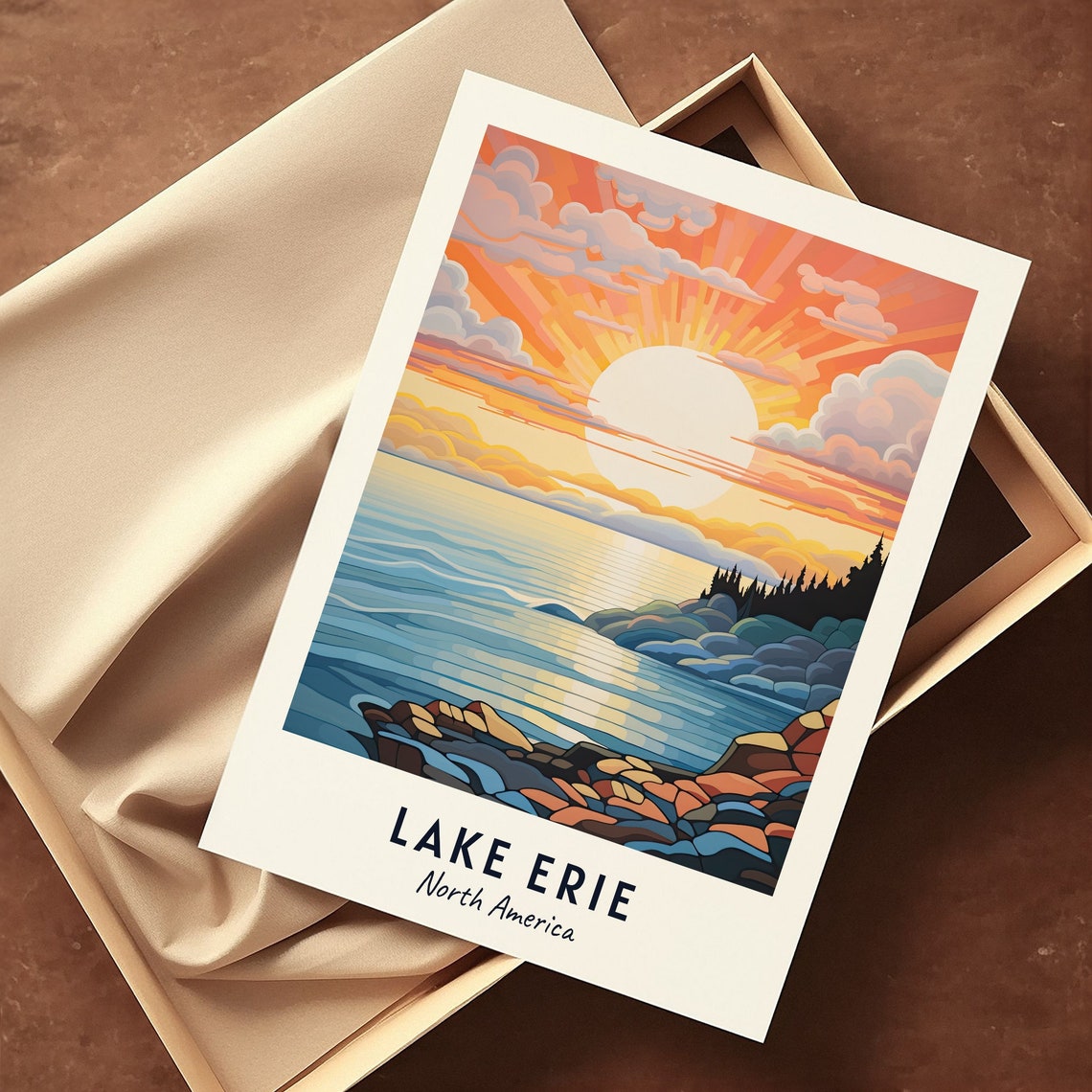 Lake Erie North America Travel Print Wall Art Lake Erie North America City Print Lake Erie North America Travel Gift Lake Erie - Image 3