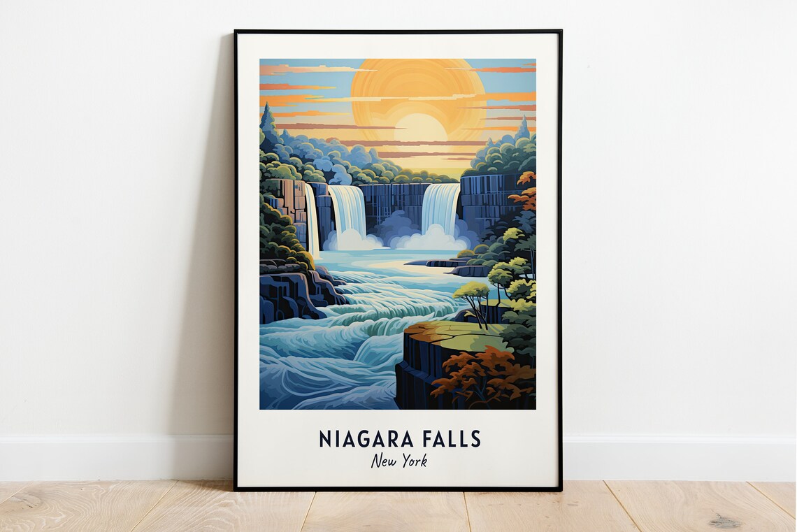 Niagara Falls New York Travel Poster, Travel Gift