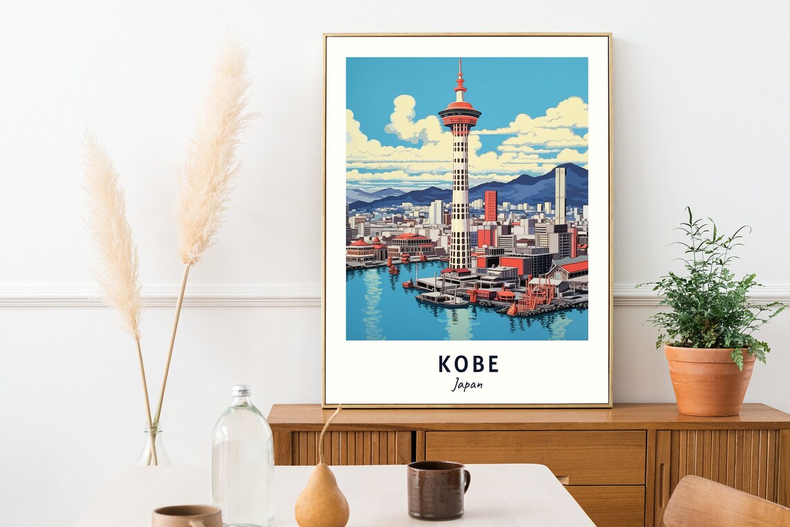 Kobe Port Tower Travel Poster, Japan City View - Image 2
