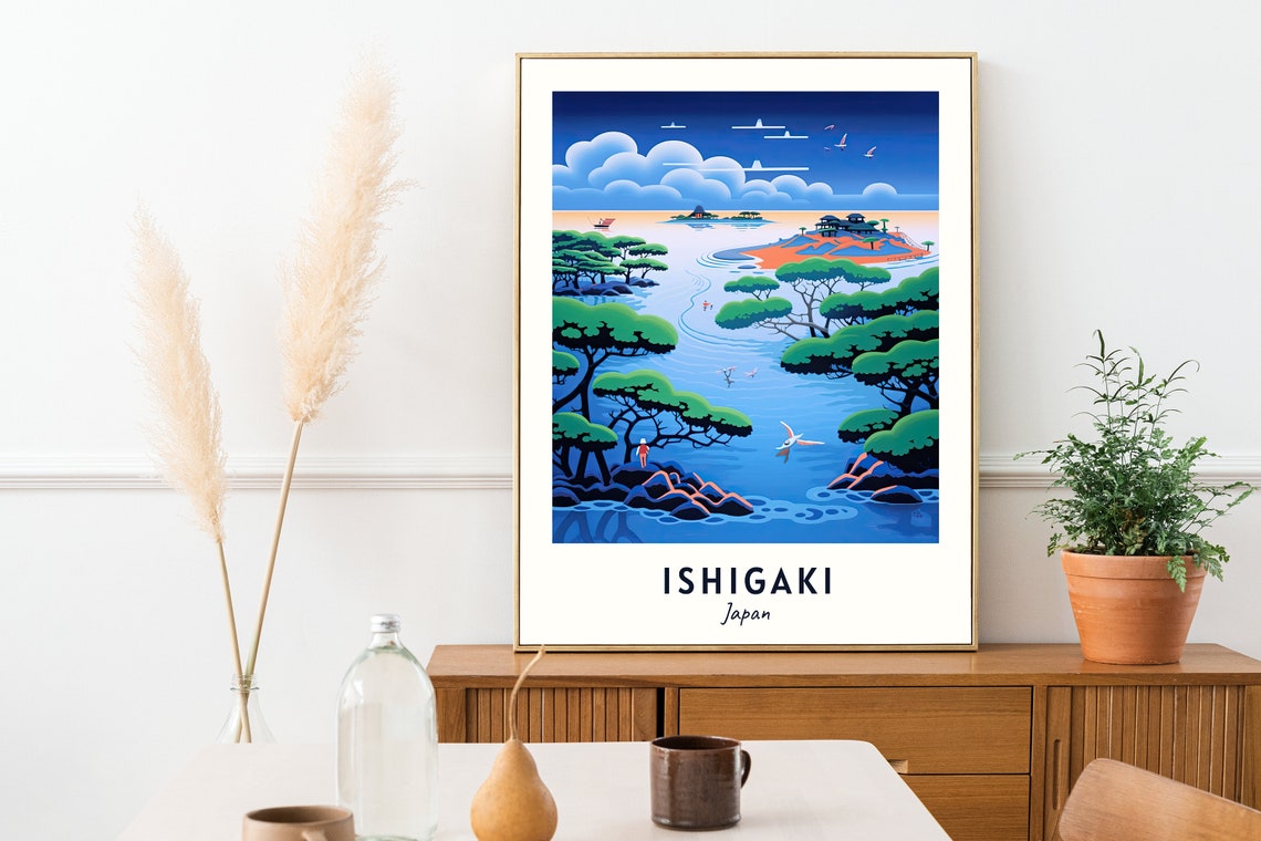 Kabira Bay Travel Print Wall Art Ishigaki Japan City Print Kabira Bay Travel Gift Kabira Bay Poster Travel Gift - Image 2