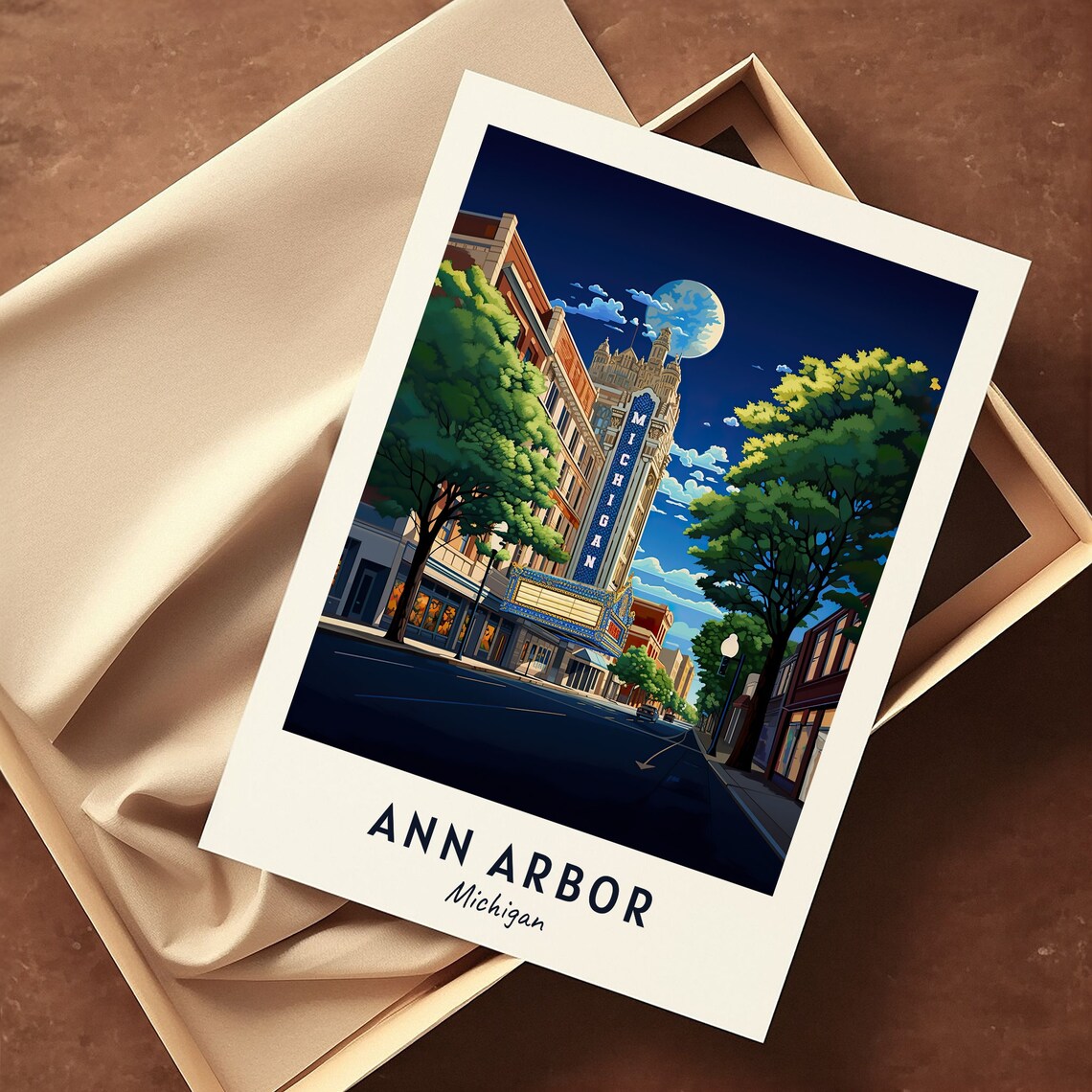 Ann Arbor City Michigan Travel Gift Poster - Image 3