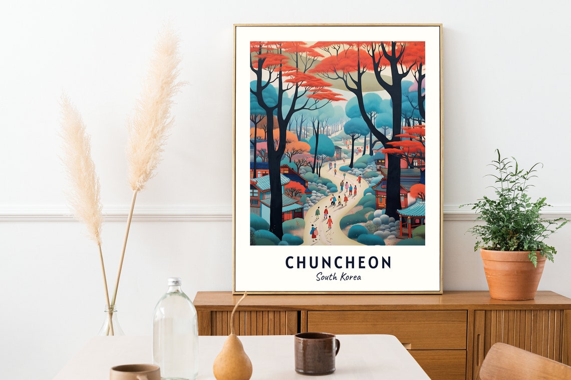 Nami Island Travel Print Wall Art Chuncheon South Korea City Print Nami Island Travel Gift Nami Island Poster - Image 2