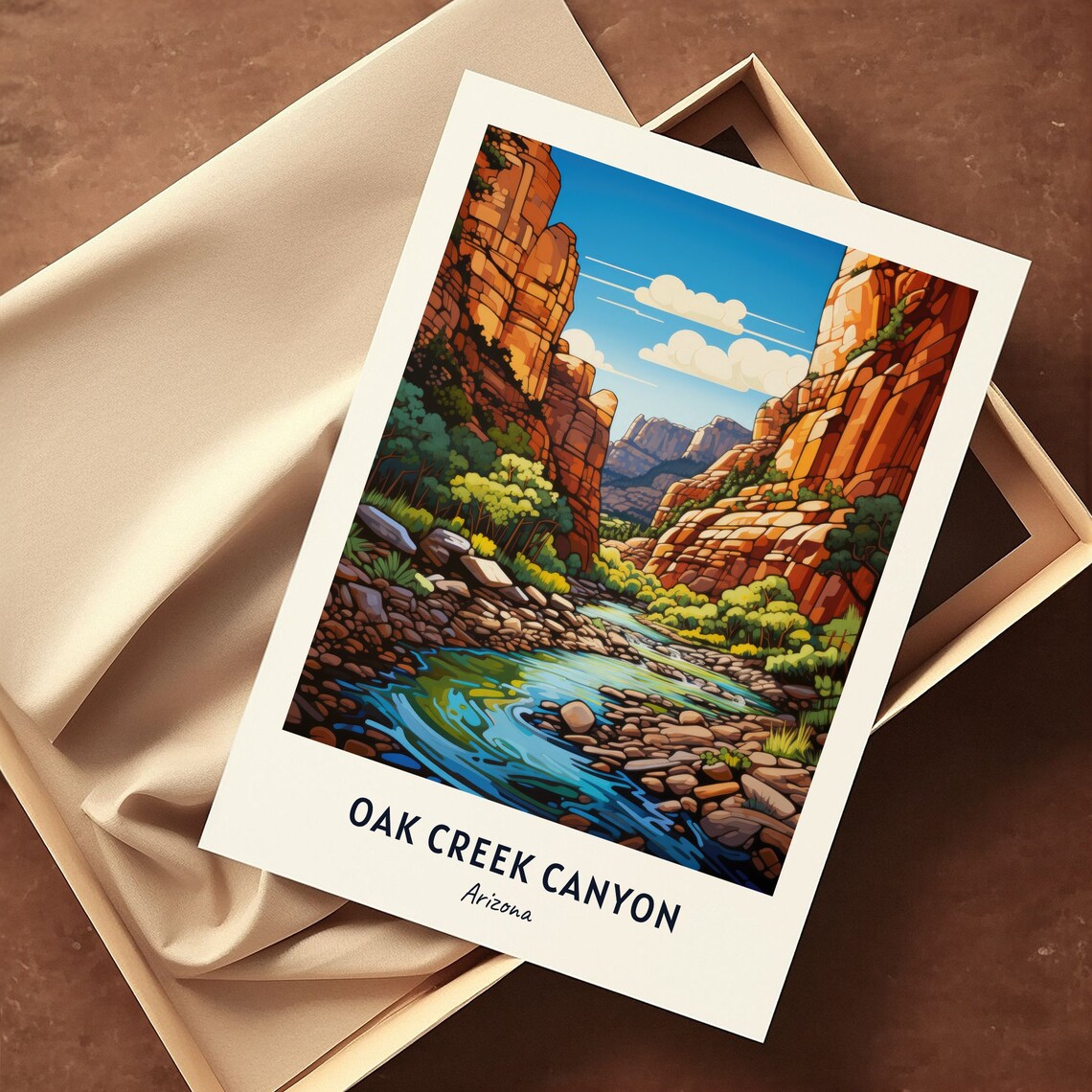 Oak Creek Canyon Arizona Red Rock Canyon Stream Green Valley Poster - Image 3