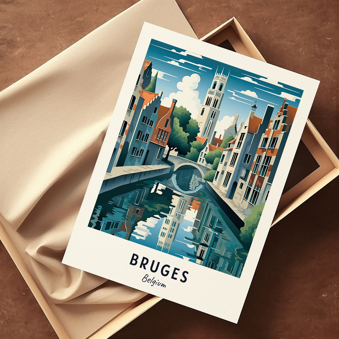 Belfry Of Bruges Travel Print Wall Art Bruges Belgium City Print Belfry Of Bruges Travel Gift Belfry Of Bruges Poster - Image 3