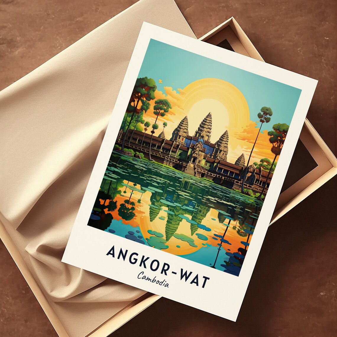 Angkor Wat Cambodia Travel Poster, Travel Gift - Image 3