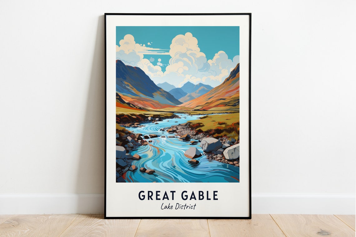 Great Gable Lake District Travel Poster