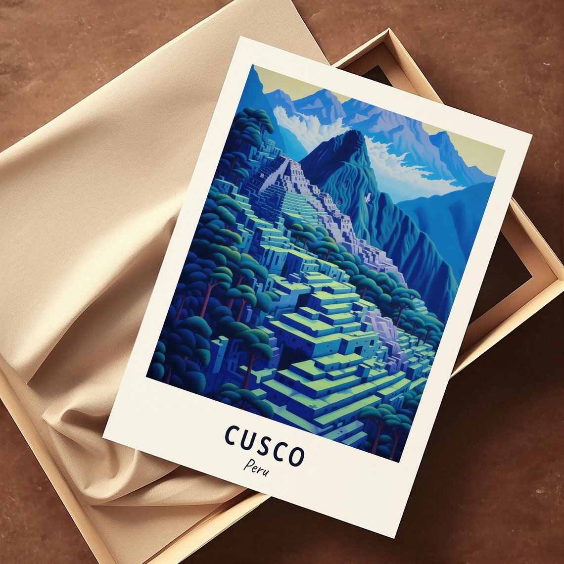 Machu Picchu Terraces Mountain Peaks Cusco Peru Travel Poster - Image 3