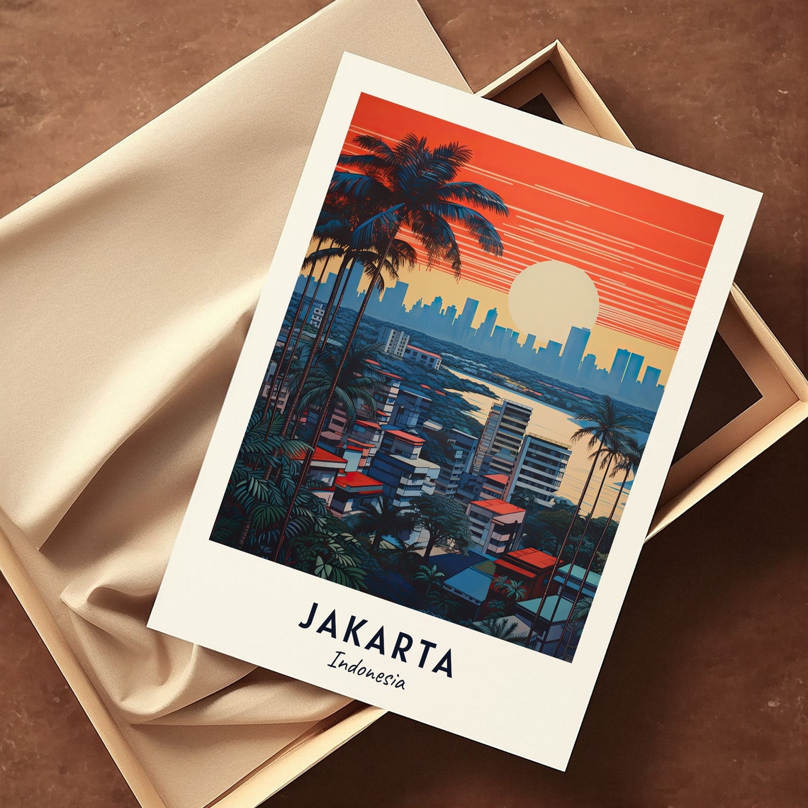 Jakarta Travel Print Wall Art Jakarta Indonesia City Print Jakarta Travel Gift Jakarta City Poster Travel Gift - Image 3
