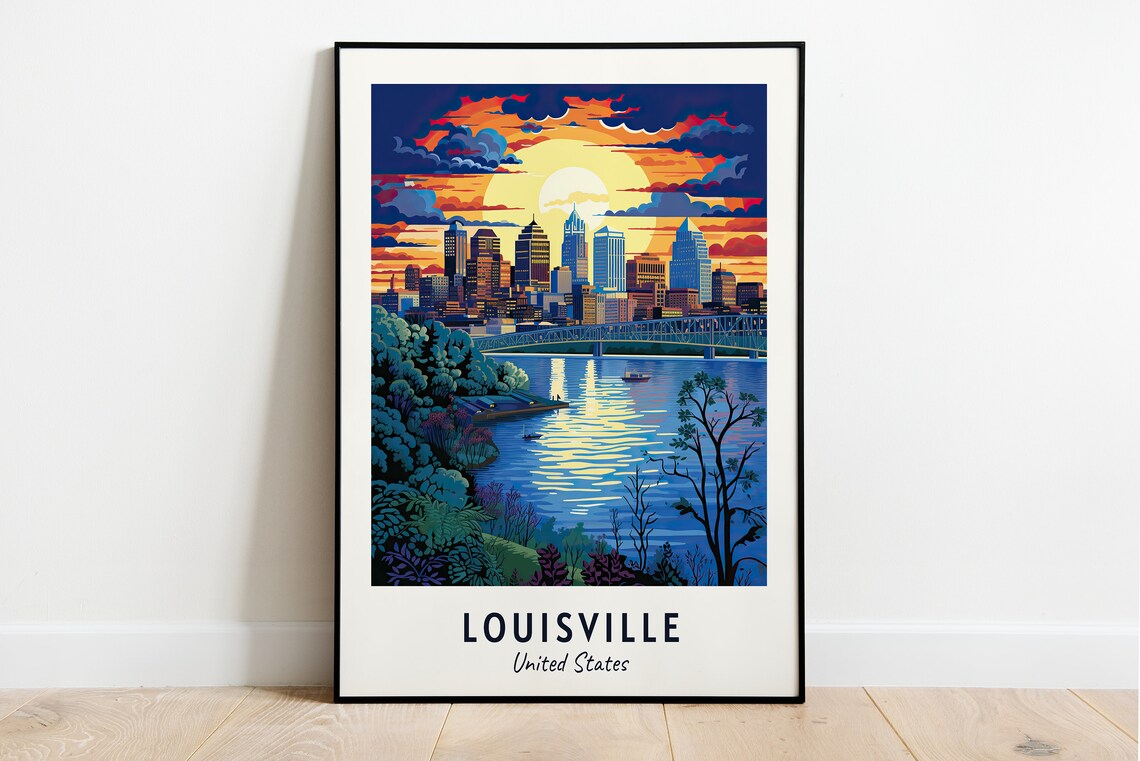 Louisville Travel Print Louisville United States Travel Gift Printable City Poster Wedding Gift Birthday Present