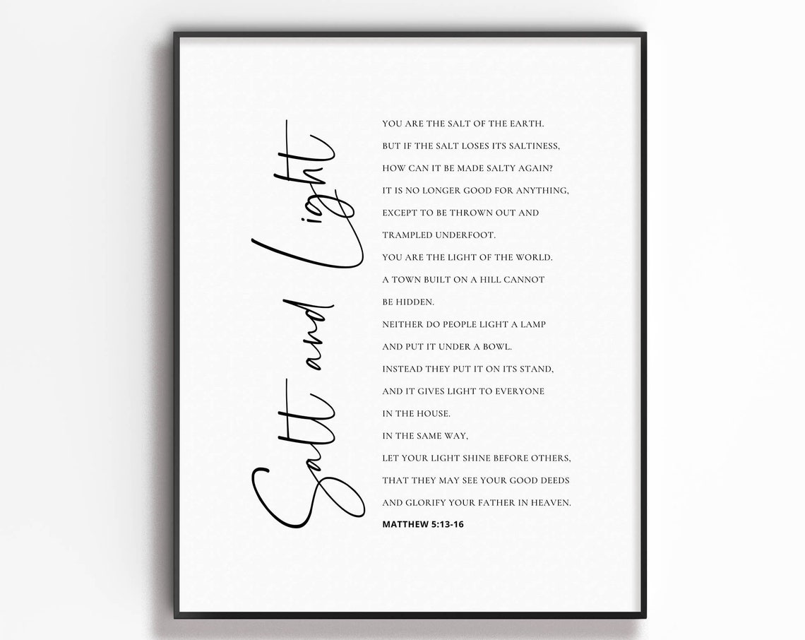 Salt and Light, Matthew 5:13-16 Scripture Art Print - Image 2