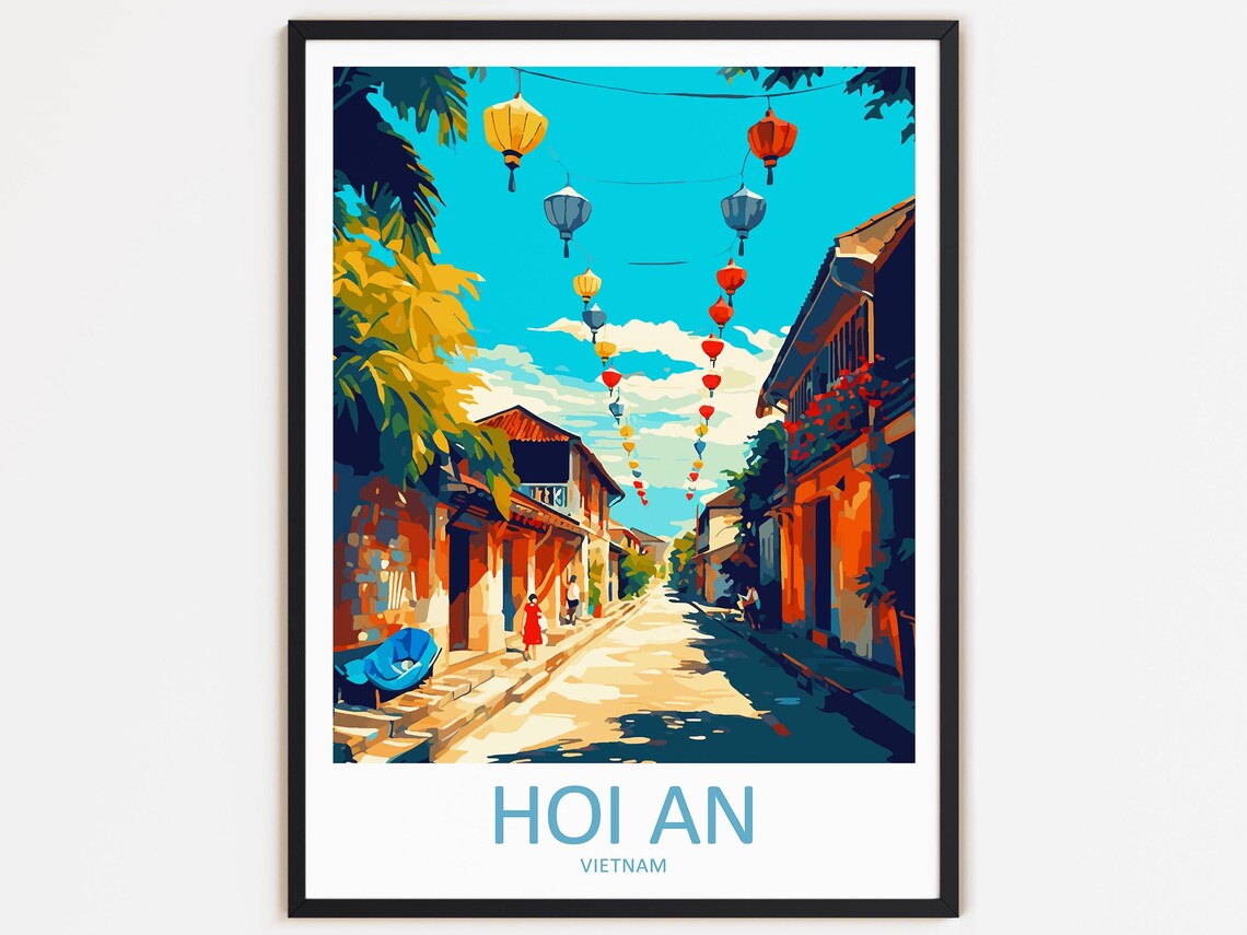 Hoi An Travel Poster, Vietnam Wall Decor