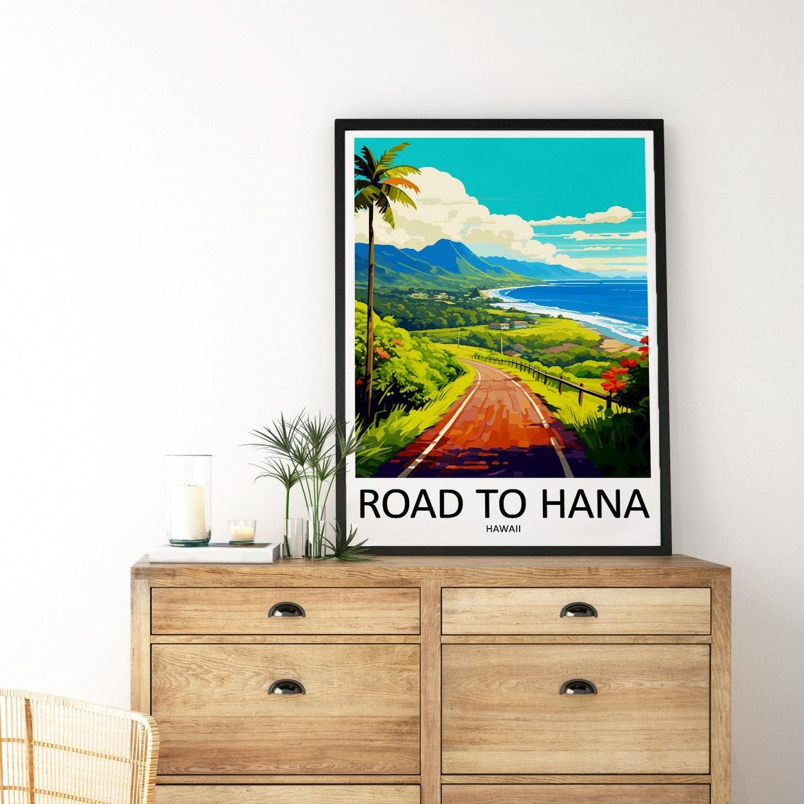 Road To Hana Travel Print Wall Decor Wall Art Road To Hana Wall Hanging Home Dcor Road To Hana Gift Art Lovers Hawaii Art Home Decoration - Image 3