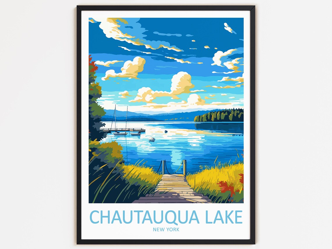 Chautauqua Lake Travel Poster, New York Gift