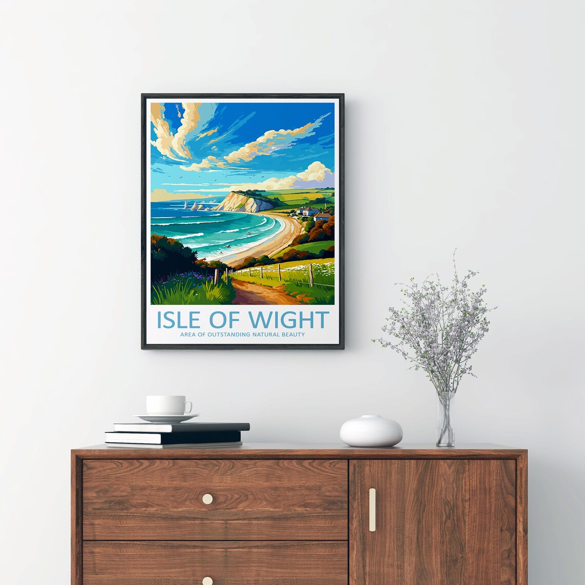 Isle Of Wight Travel Print Wall Decor Isle Of Wight Wall Hanging Art Home Dcor Area Of Outstanding Natural Beauty Gift Art Lovers - Image 2