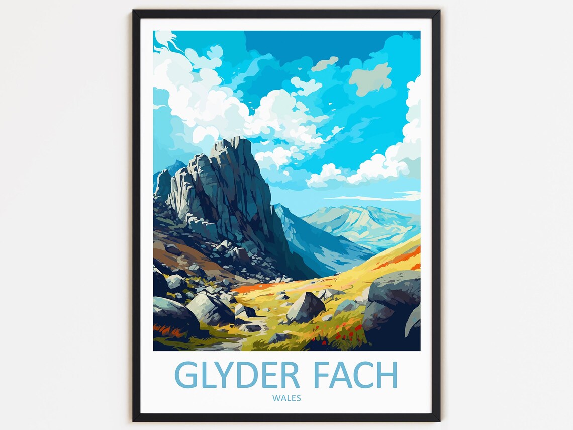 Glyder Fach Travel Print Wall Decor Wall Art Glyder Fach Wall Hanging Home Dcor Glyder Fach Gift Art Lovers Wales Art Home Decoration