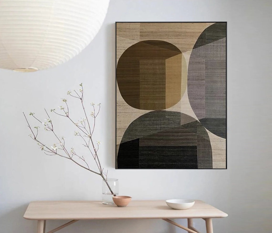 Neutral Beige Abstract Painting Wabi Sabi Wall Art Black Beige Abstract Textured Painting Beige Wall Art Modern Painting Neutral Painting - Image 3