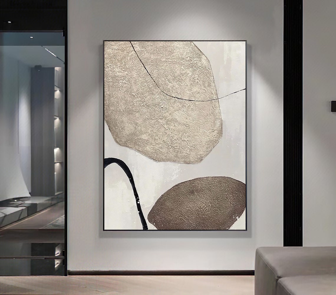 Wabi Sabi Abstract Wall Art Earth Tone Abstract Painting Neutral Wall Decor Boho Textured Wall Art Minimalist Painting Entrance Wall Art - Image 5