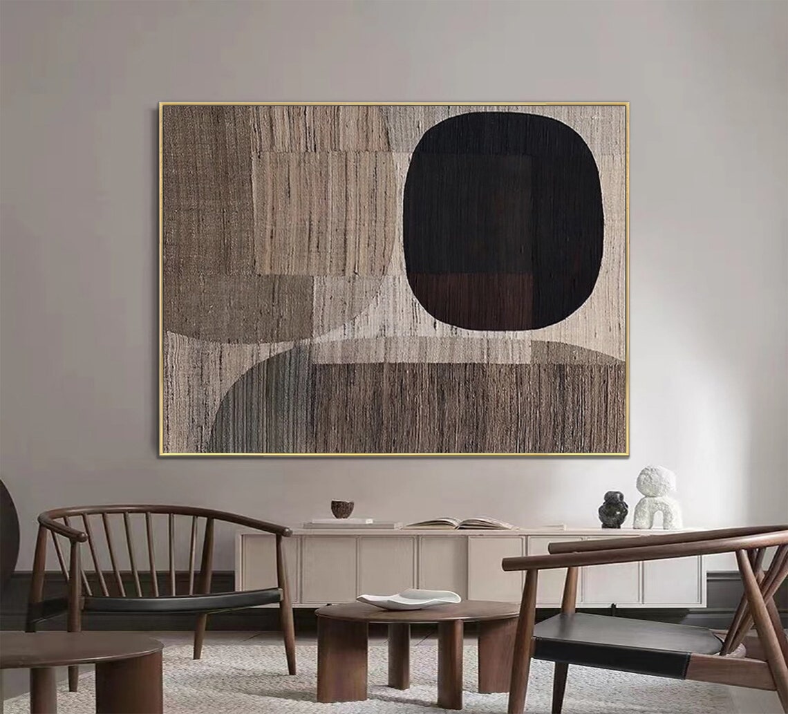 Black Arch Rising Over Brown Fields Minimalist Textured Poster - Image 2