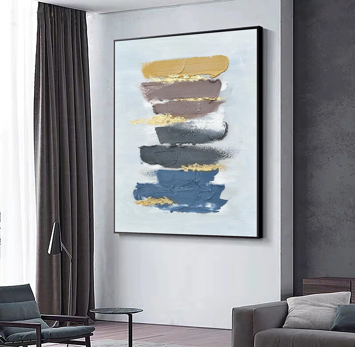 Large Minimalist Textured Wall Art 3d Abstract Oil Painting On Minimalist Painting Boho Abstract Wall Art Entrance Wall Art Decor - Image 5