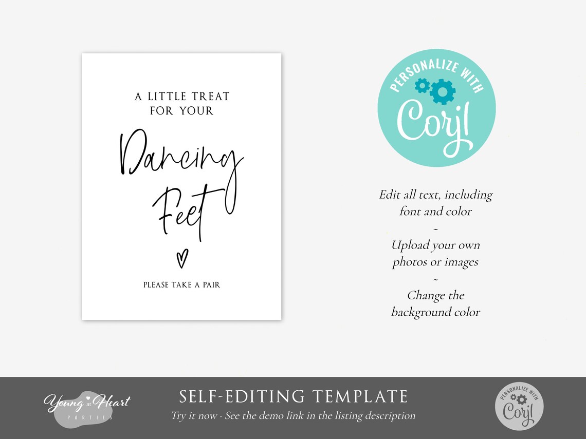 A Little Treat for Your Dancing Feet Wedding Reception Sign Print - Image 3