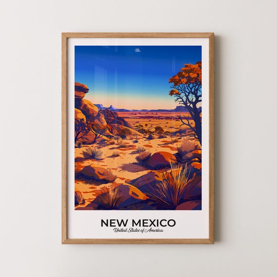 New Mexico Poster New Mexico Travel Poster New Mexico Art Print New Mexico Wall Art Usa Poster Gift For Travelers