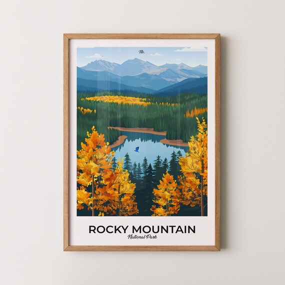 Rocky Mountain National Park Fall Colors Mirror Lake Mountains Travel Poster