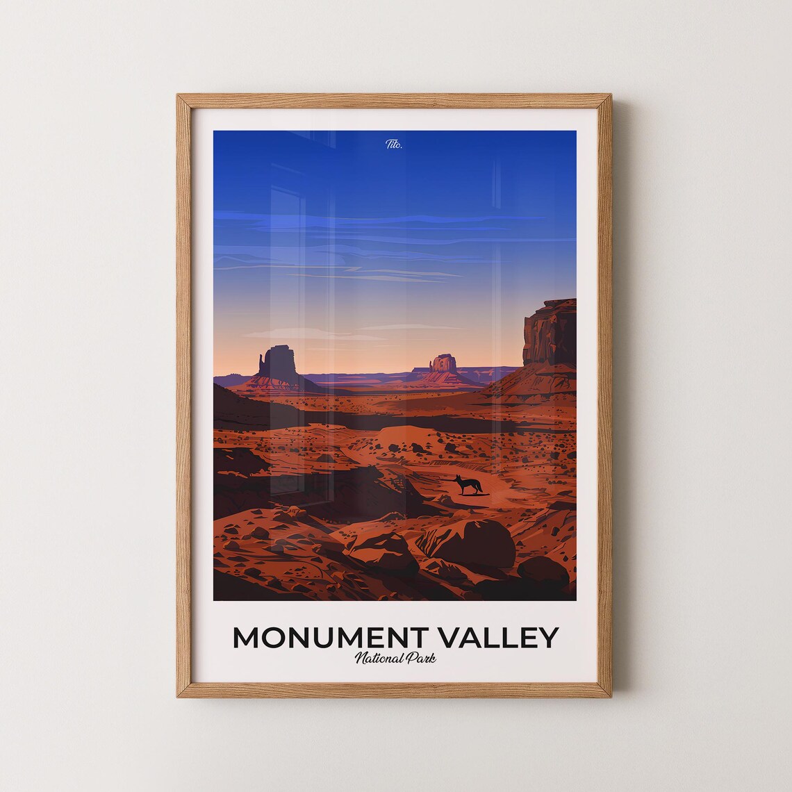 Monument Valley Arizona Desert Wildlife Scenic Travel Wall Poster