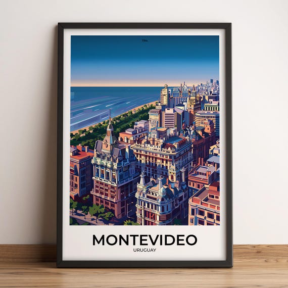 Montevideo Poster Montevideo Travel Poster Montevideo Art Print Montevideo Poster Montevideo Uruguay Travel Gift