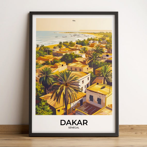 Dakar Poster Dakar Travel Poster Dakar Art Print Dakar Poster Dakar In Senegal Customizable Gift
