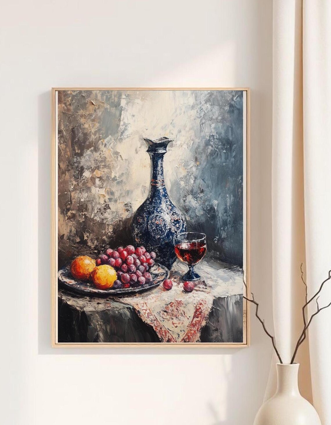 Classic Still Life Painting, Vintage Kitchen Decor