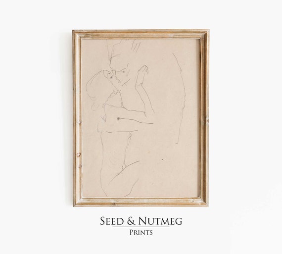 Vintage Nude Wall Art Minimalist Nude Sketch Muted Neutral Wall Art Abstract Nude Print Wall Art Prints 200