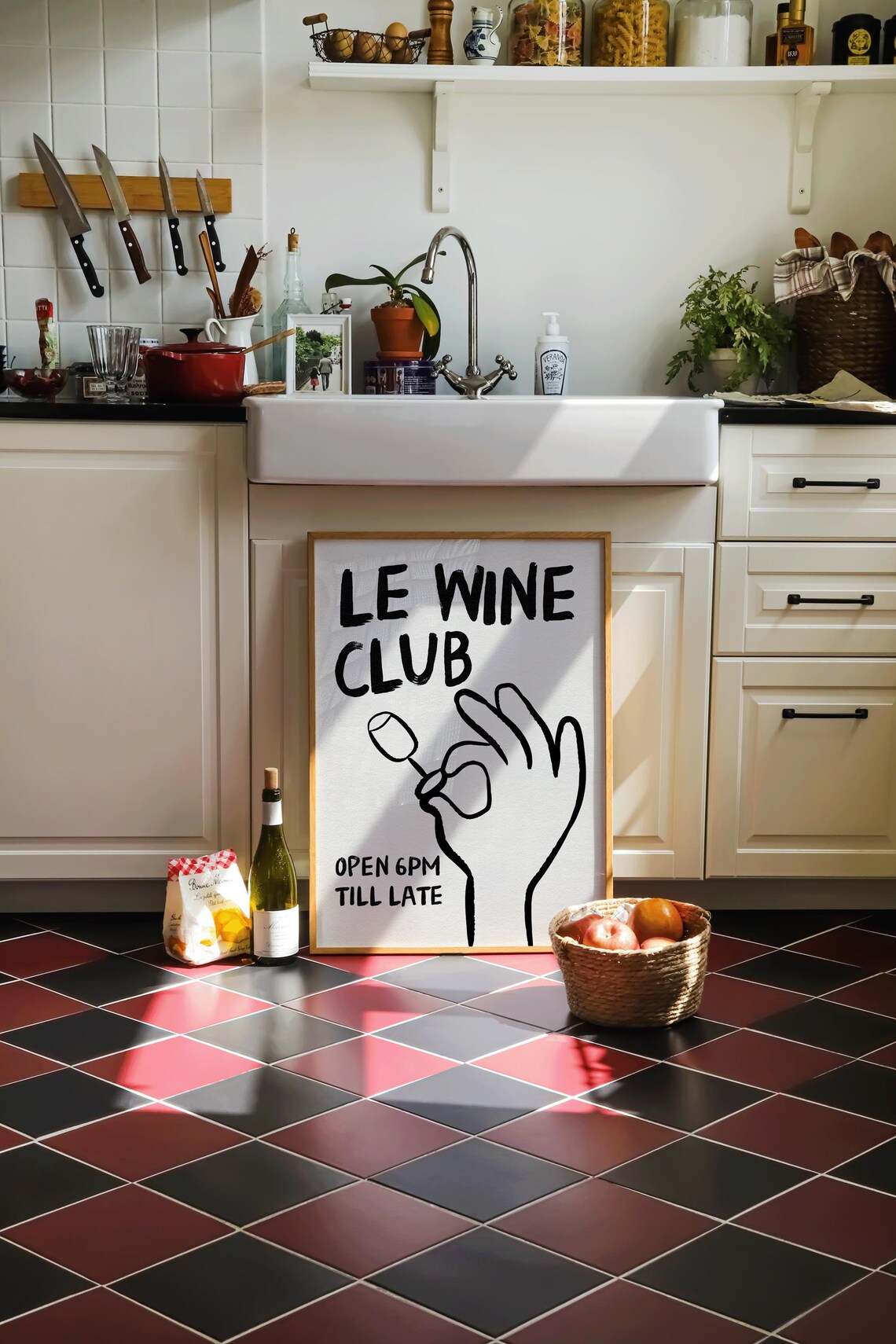 Wine Illustration, Minimalist Kitchen Art Print - Image 2