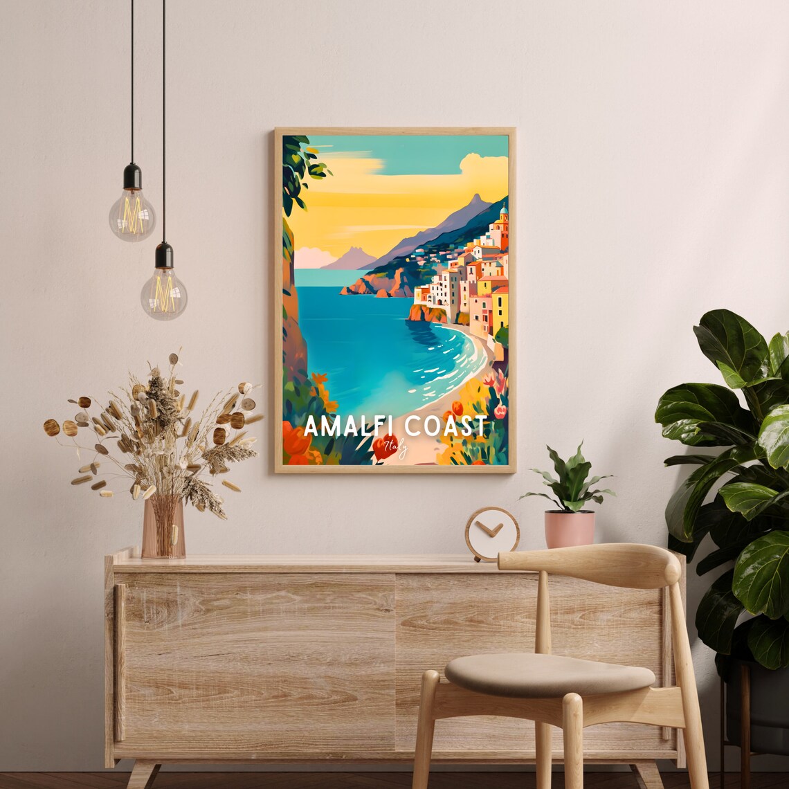 Amalfi Coast Travel Poster, Italy Art Print - Image 2