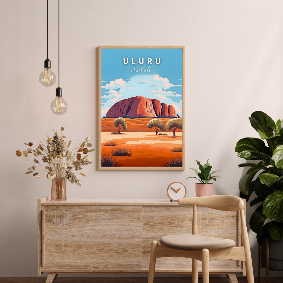 Uluru Travel Poster, Ayers Rock Landscape Print - Image 2