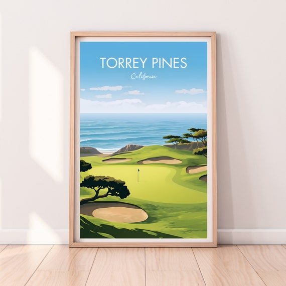 Torrey Pines Golf Course Travel Poster, Golf Wall Art