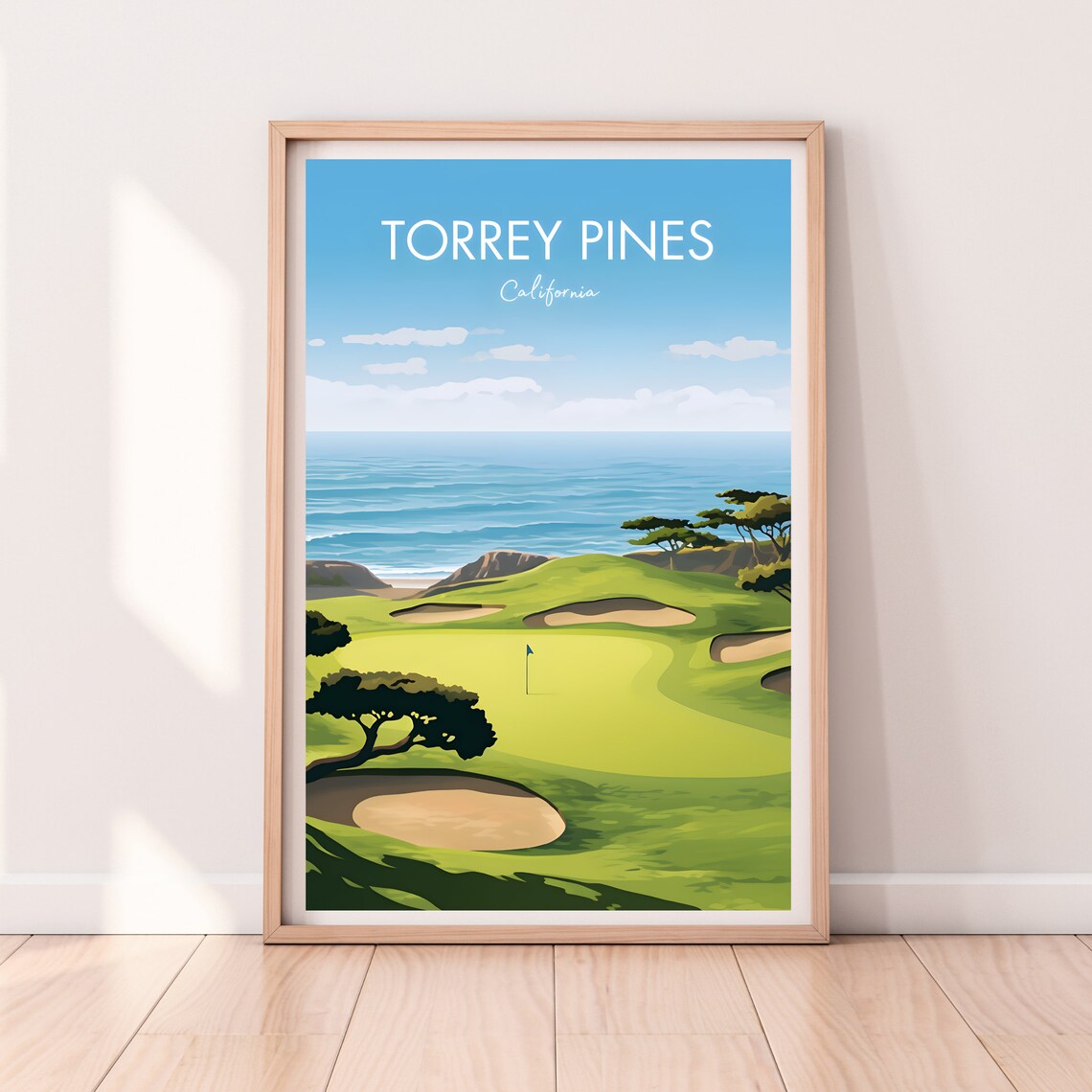 Torrey Pines Golf Course Travel Poster, Golf Wall Art
