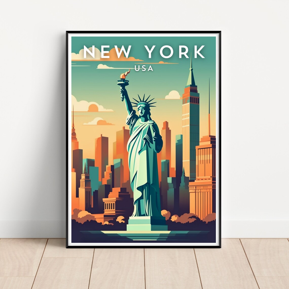 New York Travel Poster, USA Wall Art Print