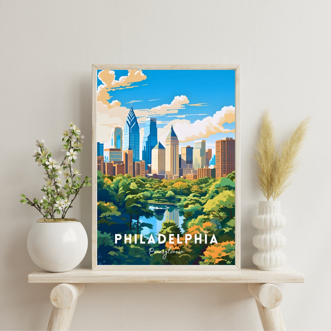 Philadelphia Poster Philadelphia Wall Art Philadelphia Print Pennsylvania Philadelphia Gift City Of Brotherly Love Schuylkill Philly - Image 2
