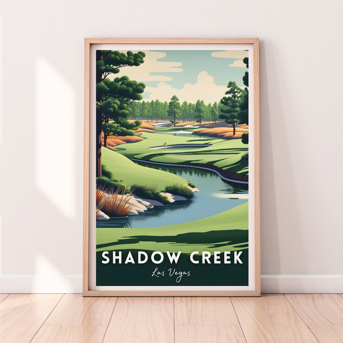 Shadow Creek Golf Course Lake Fairway Las Vegas Travel Poster